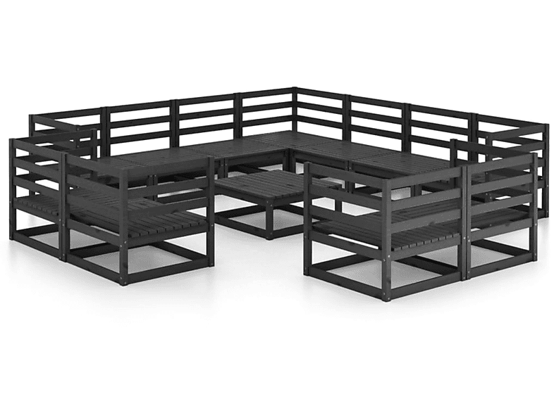 VIDAXL 3075953 Gartentisch- und Stuhlset, Schwarz