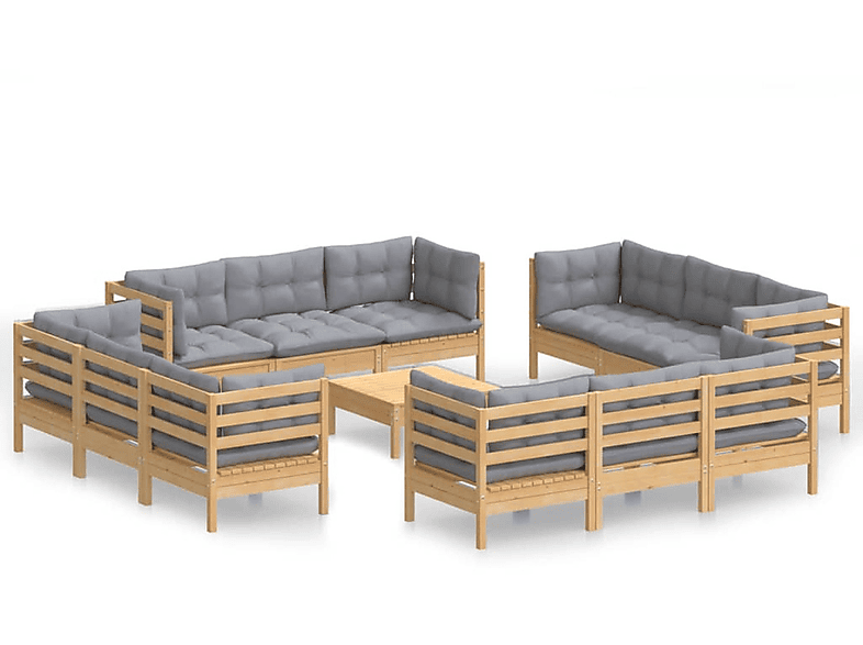 VIDAXL 3096069 Gartentisch- und Stuhlset, Grau | Gartenmöbel Sets
