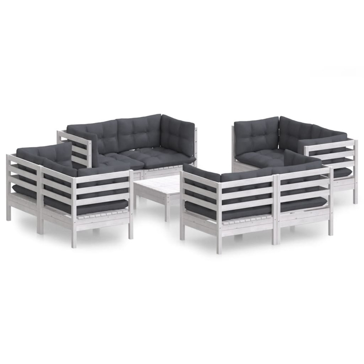 VIDAXL Gartentisch- 3096065 Stuhlset, Weiß und