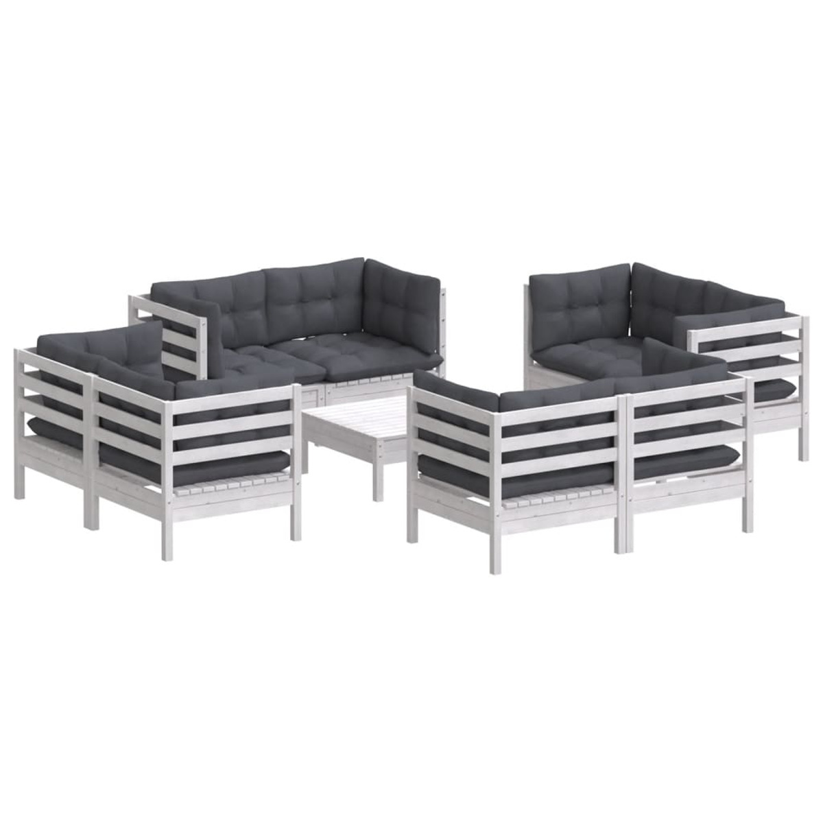 VIDAXL Gartentisch- 3096065 Stuhlset, Weiß und