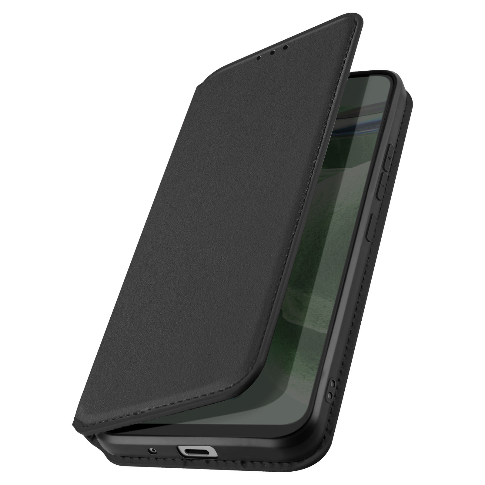 Backcover Y61, Schwarz Series, Classic Bookcover, Wiko, Magnetklappe Wiko mit AVIZAR Edition,