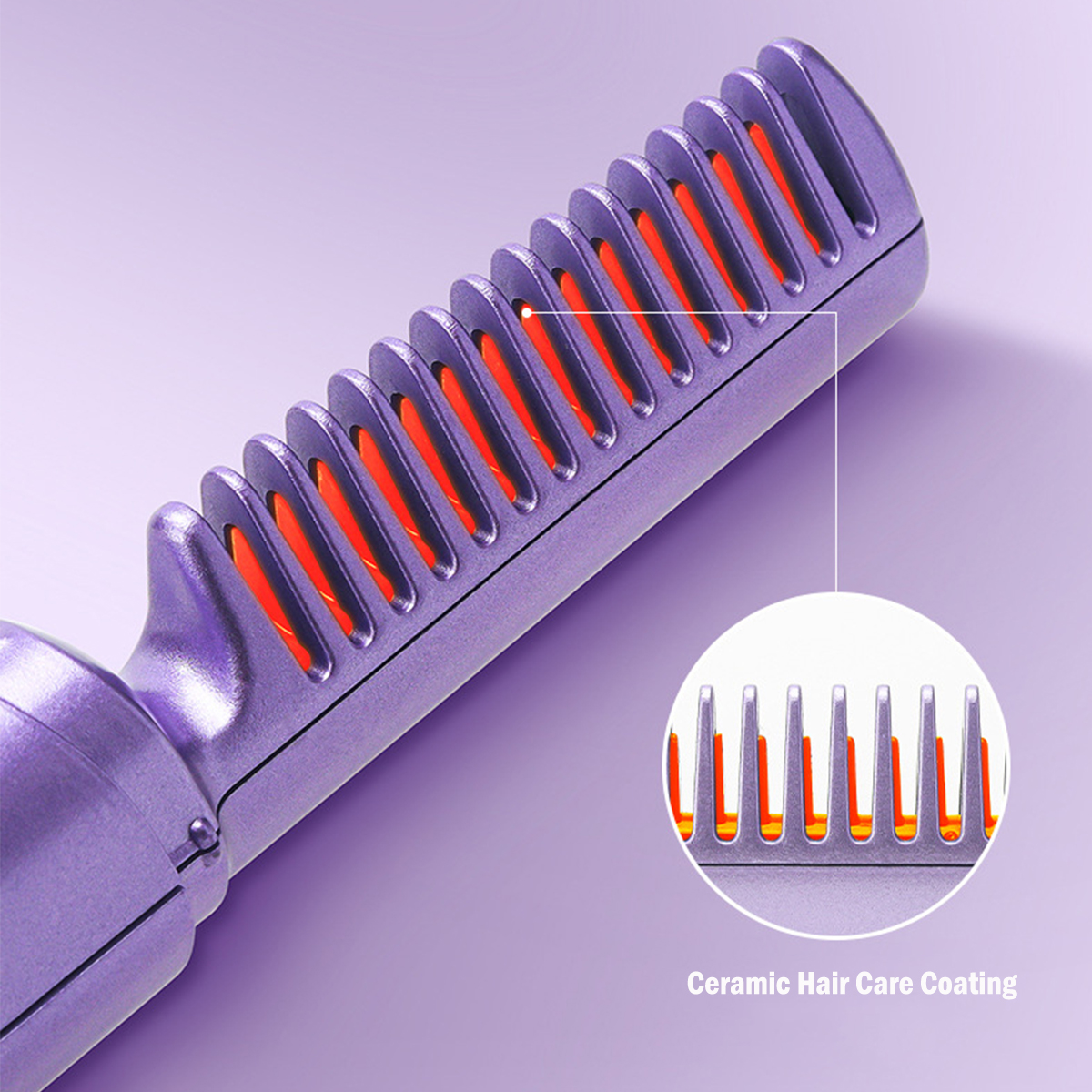 BRIGHTAKE Temperaturstufen: USB-wiederaufladbar | 3 Leicht Haarglätter, | Tourmalin-Keramik Mini-Haarglätterkamm Drahtloser und