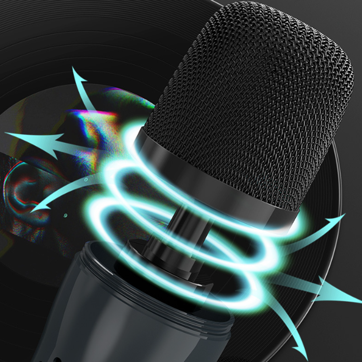 des Intelligente Grau Mikrofone Drahtloses BYTELIKE Mikrofon, Rauschunterdrückung, Liedes Bluetooth Verschönerung