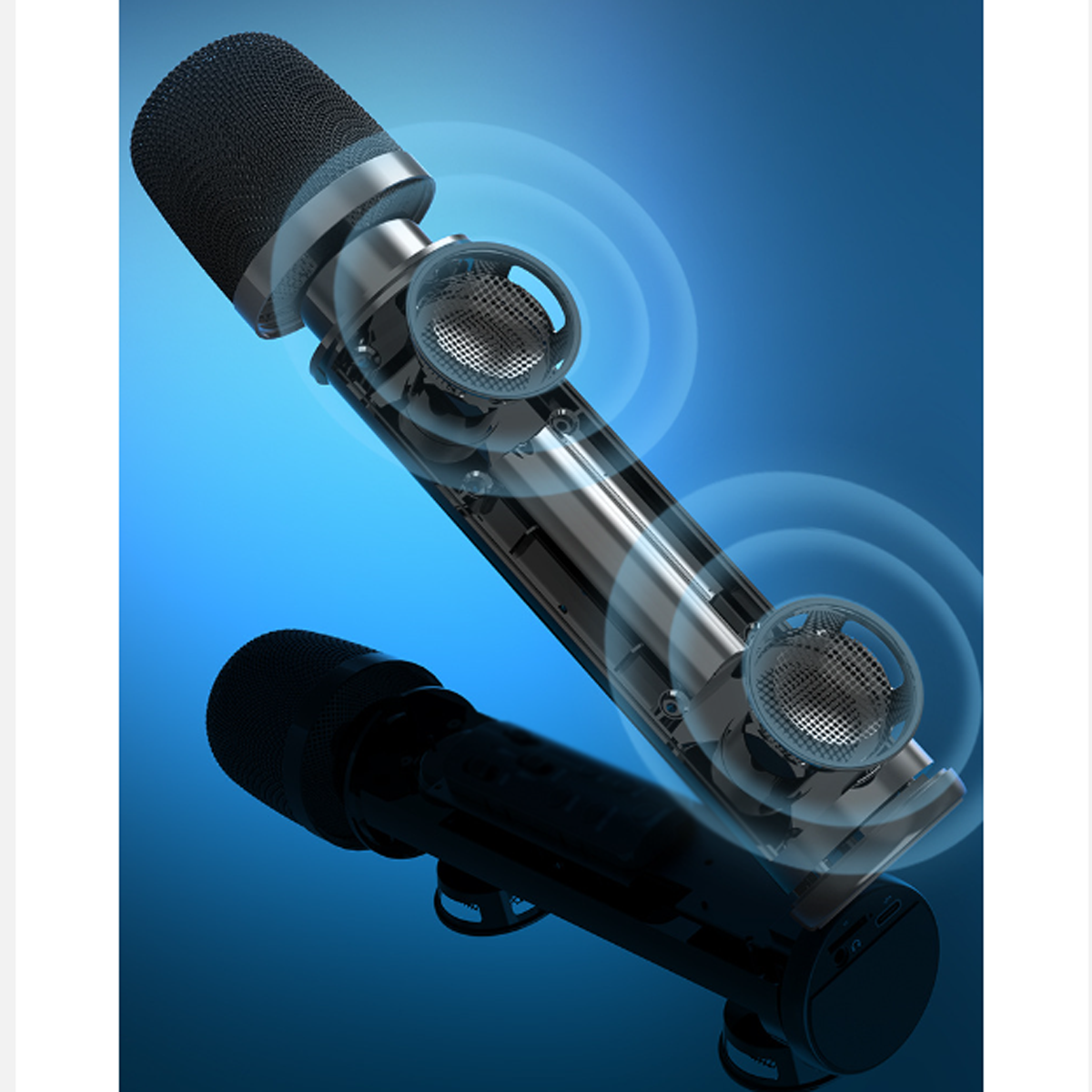 BYTELIKE Bluetooth Drahtloses Mikrofon, Intelligente Liedes des Mikrofone Grau Verschönerung Rauschunterdrückung