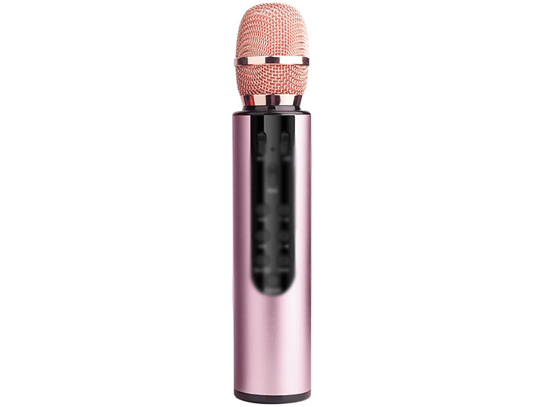 BYTELIKE Kabelloser Bluetooth-Mikrofonlautsprecher mit Doppellautsprechern und Rosa Akkulaufzeit Mikrofone langer