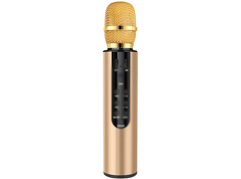 mit Bluetooth-Mikrofonlautsprecher Akkulaufzeit Kabelloser Gold BYTELIKE und langer Doppellautsprechern Mikrofone