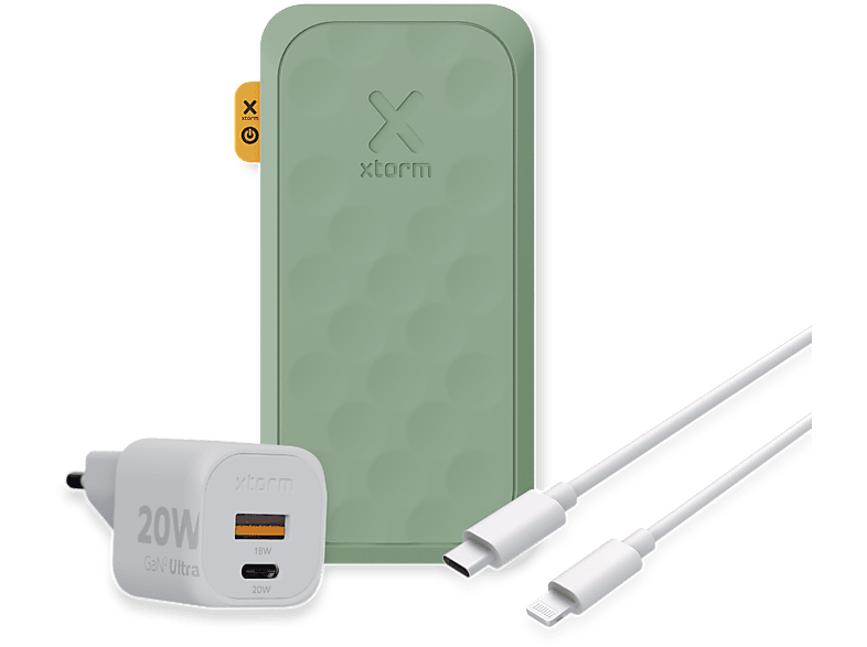 XTORM Fuel Apple, Powerbank 10.000 Paket, 5 mAh Series Grün Bündel