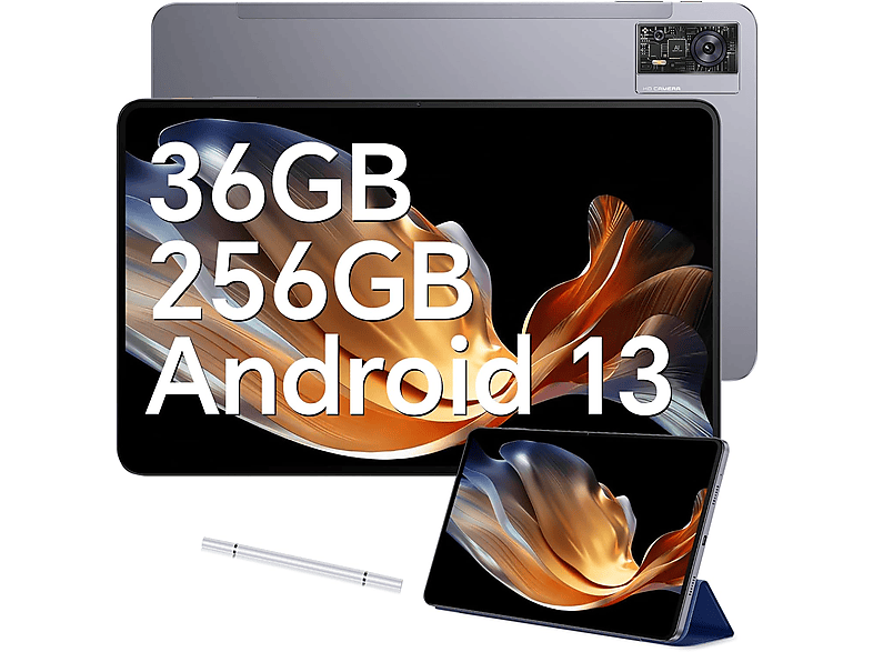 OUKITEL OT5 36GB+256GB/2TB 11000mAh Android 13, Tablet, 256 GB, 12 Zoll, Grau