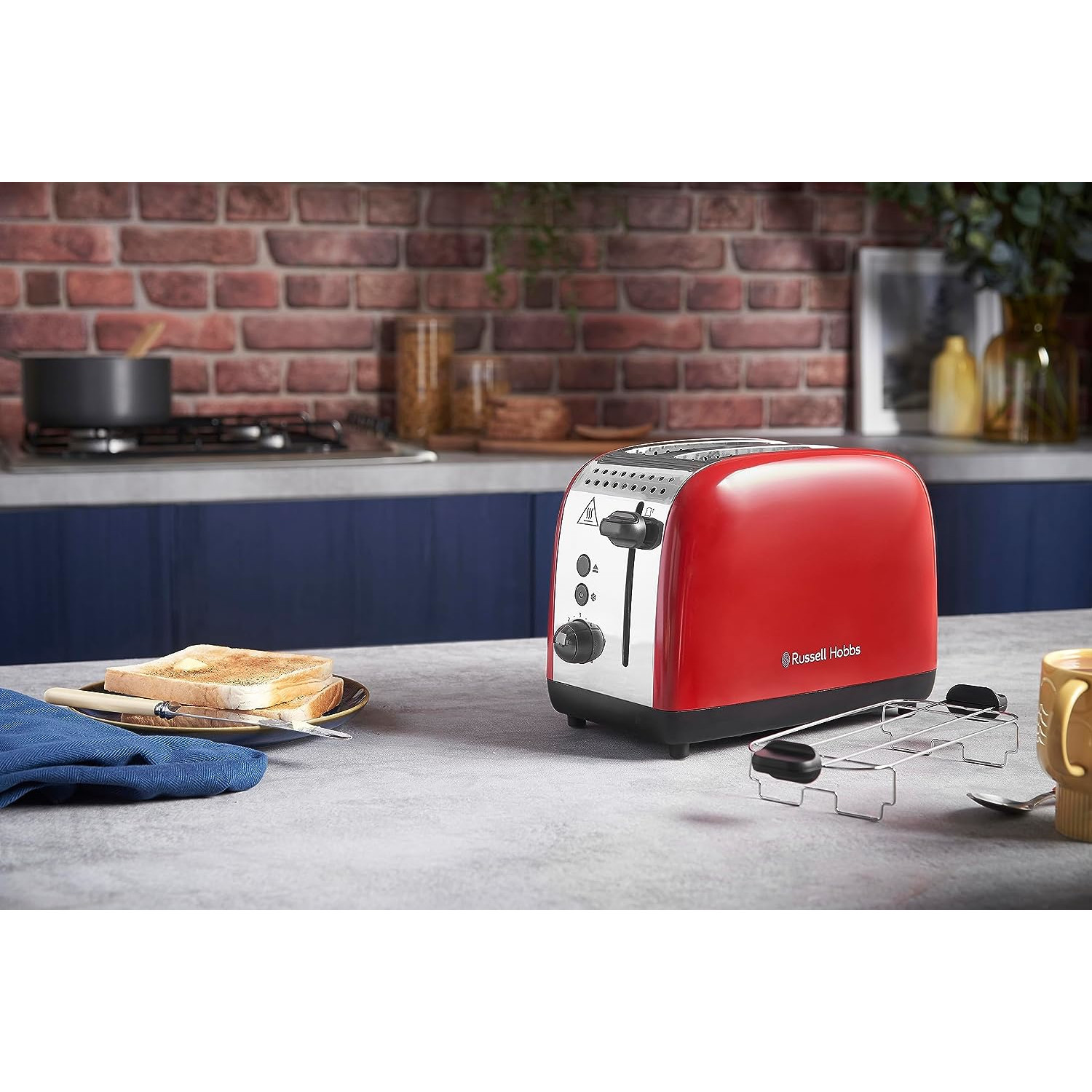Watt, HOBBS Colours 2) 26554-56 Plus Rot Rot Toaster (1600 Schlitze: RUSSELL