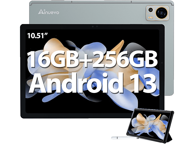 AINUEVO Tab S9 16GB+256GB 8050mAh Android 13, Tablet, 256 GB, 10,51 Zoll, Grau