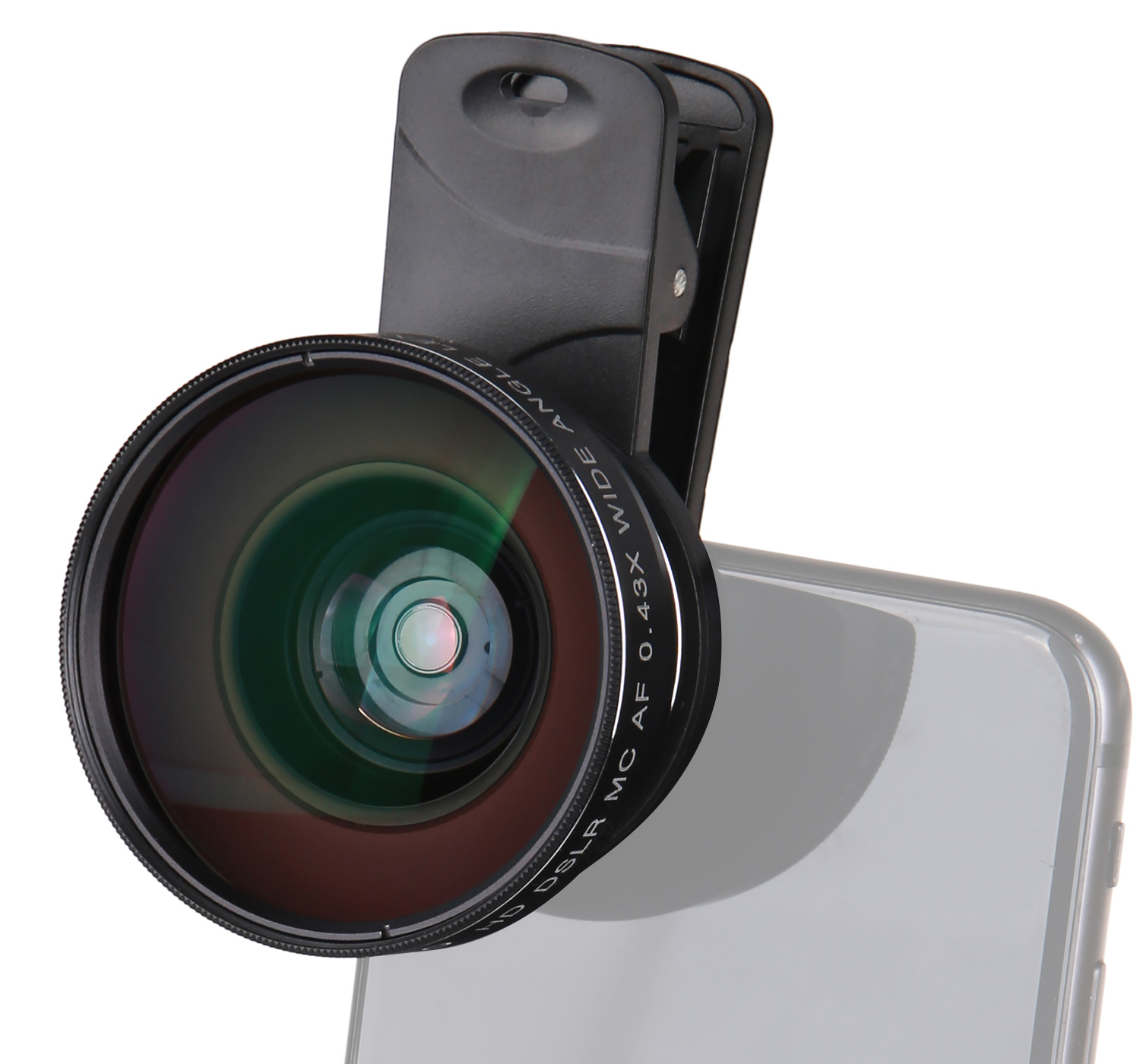 AYEX Smartphone Objektiv 0,43x Black Objektiv, Weitwinkel Makro-Linse Smartphone + 15x