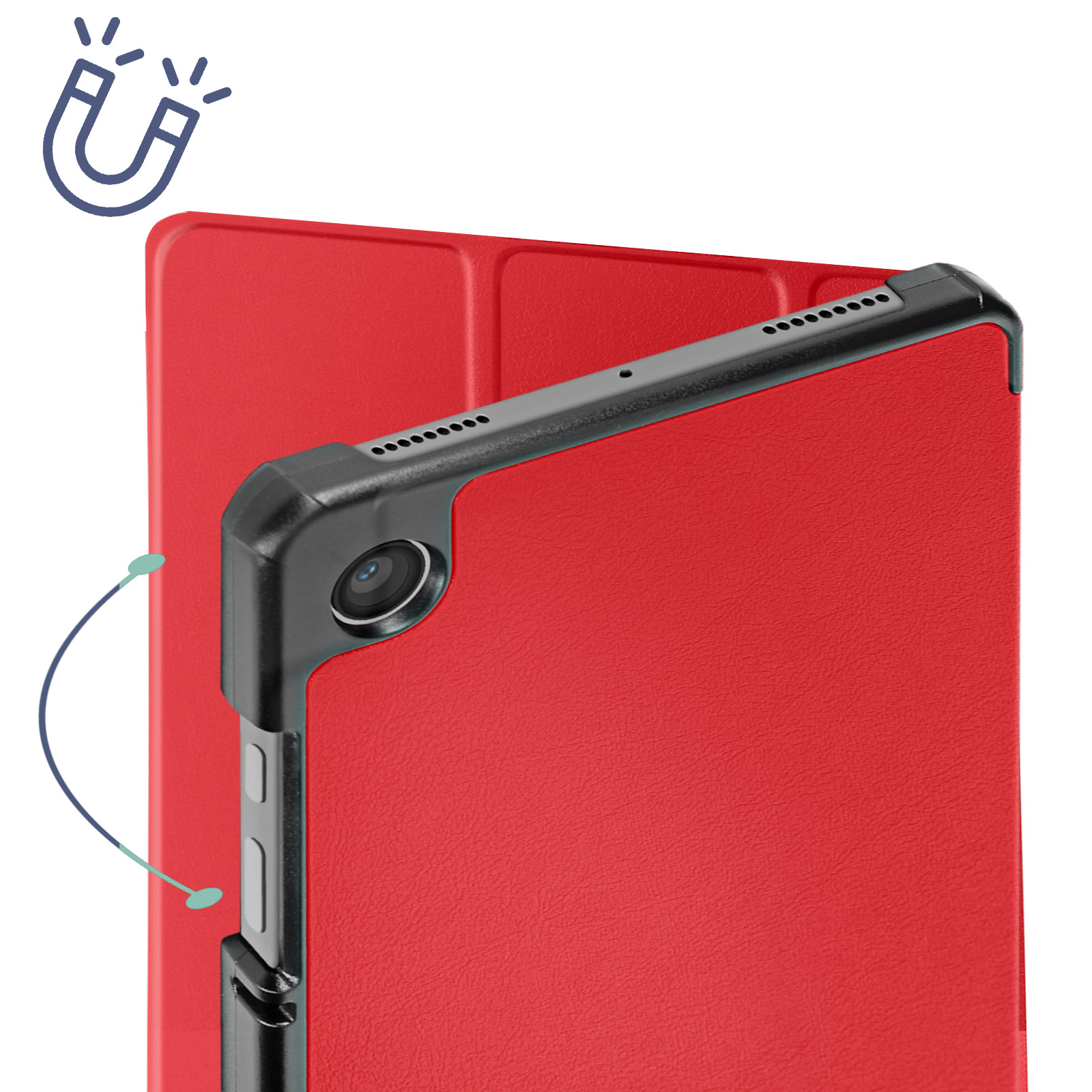 AVIZAR Trifold Series Etui Kunstleder, Bookcover Rot für Samsung