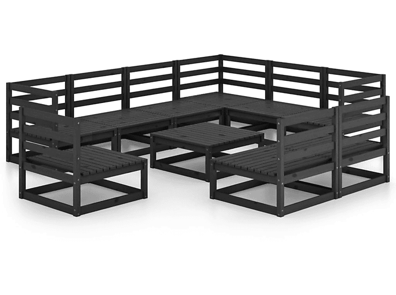 und Gartentisch- Schwarz Stuhlset, VIDAXL 3075793