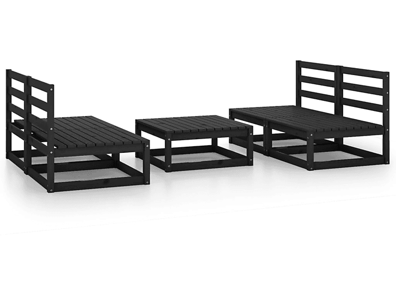 VIDAXL 3075243 Gartentisch- und Stuhlset, Schwarz