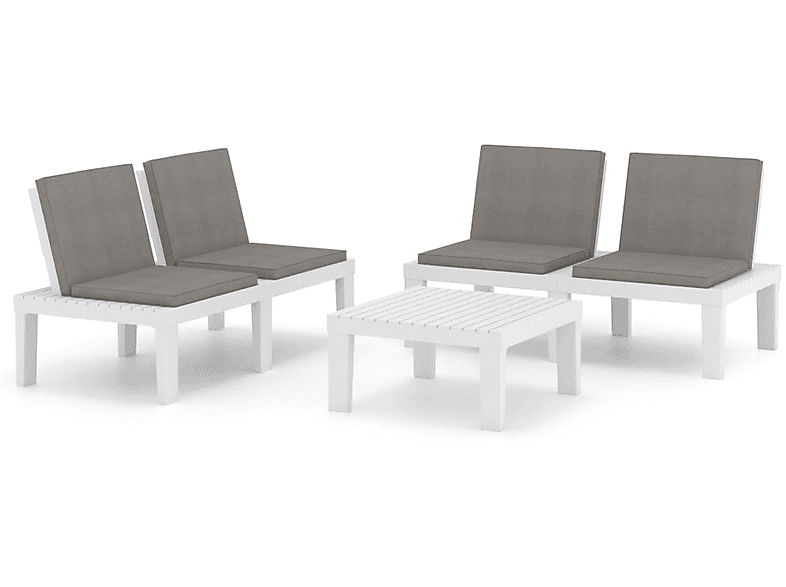 VIDAXL 3059827 Gartentisch- und Stuhlset, Weiß | Gartenmöbel Sets
