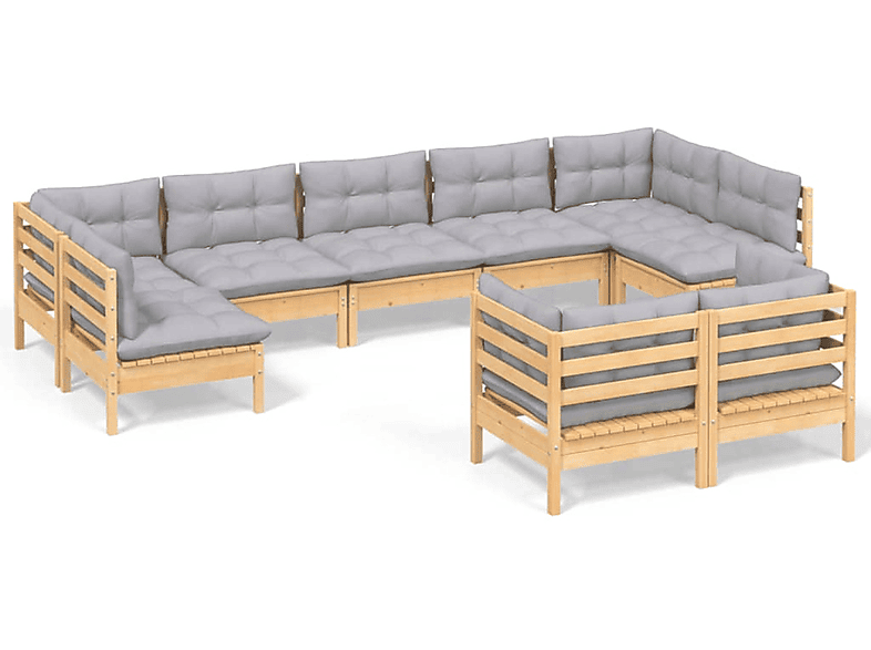 VIDAXL 3097246 Gartentisch- und Grau Stuhlset