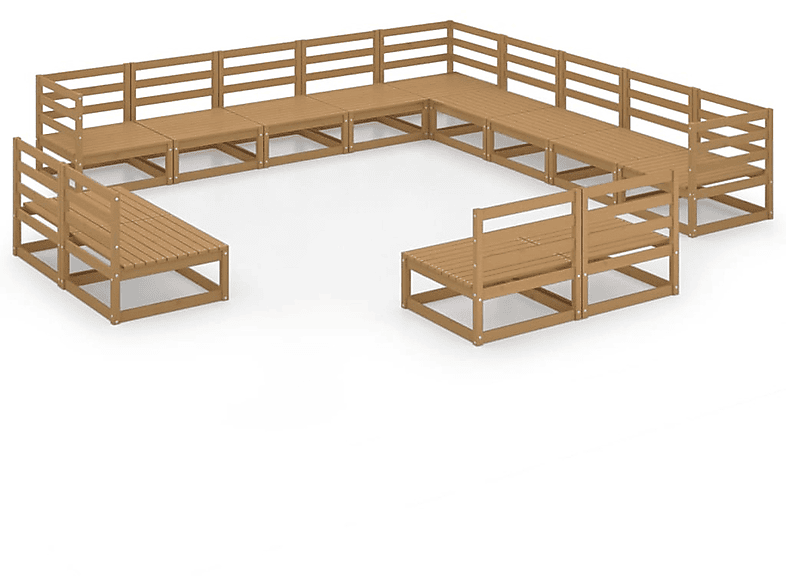 3075907 VIDAXL Stuhlset, Gartentisch- und Honigbraun