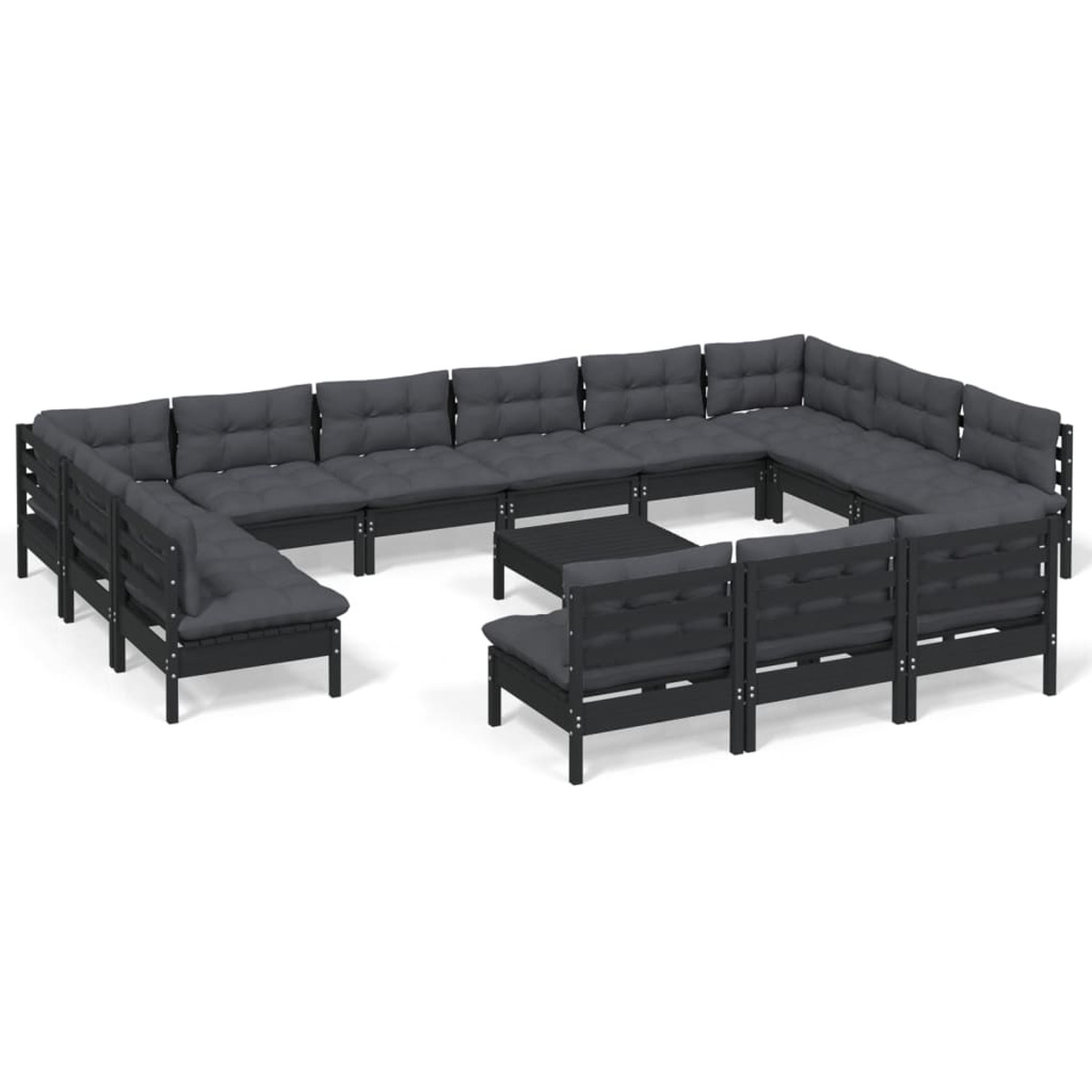 VIDAXL 3097245 Gartentisch- und Stuhlset, Schwarz