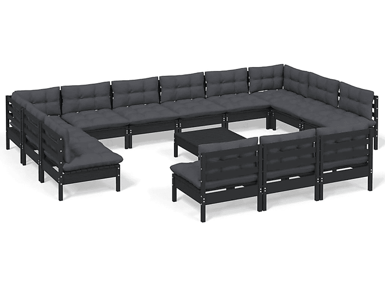 3097245 Schwarz Gartentisch- VIDAXL Stuhlset, und