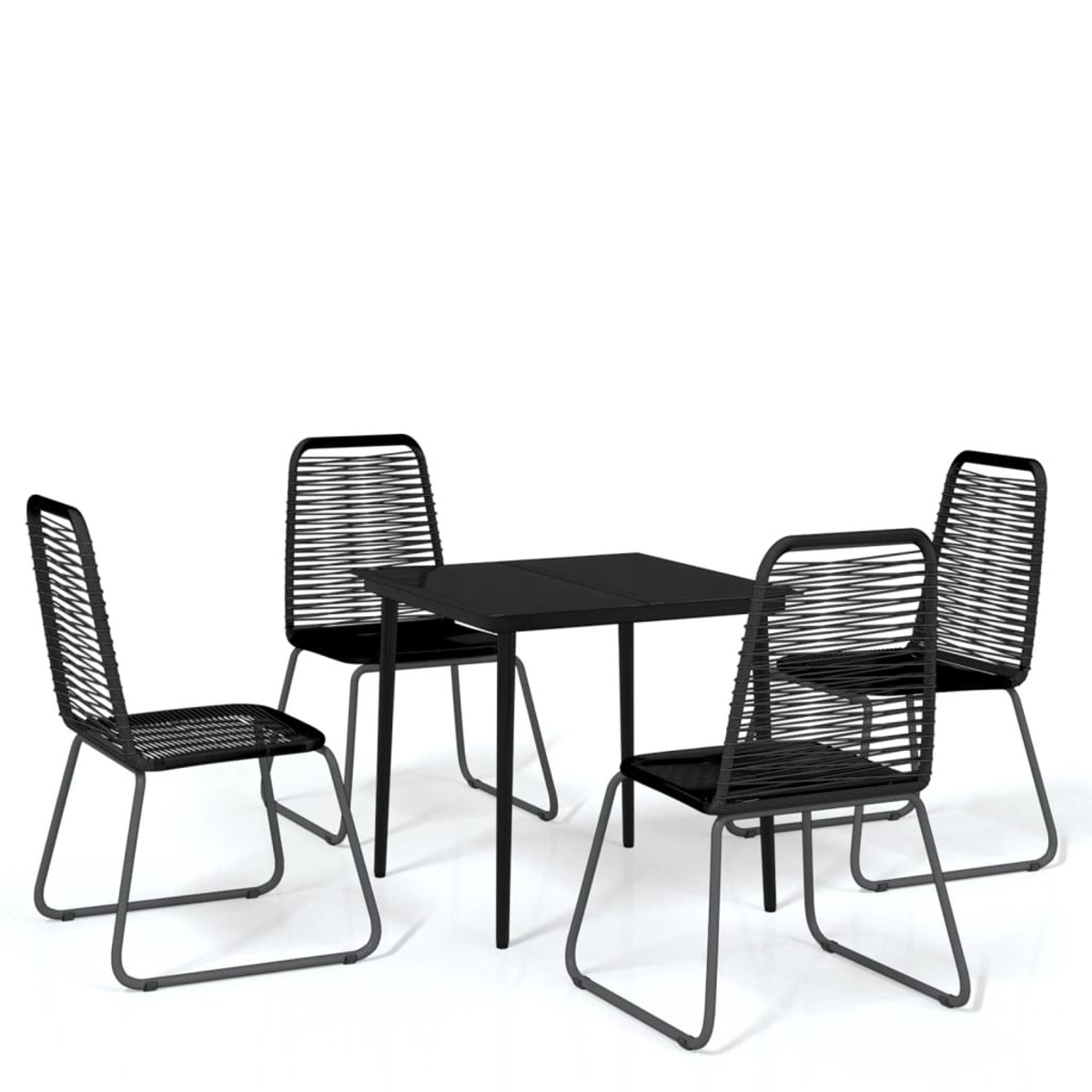 Schwarz und Gartentisch- Stuhlset, 3099096 VIDAXL