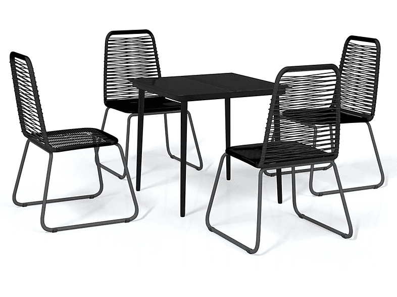 Schwarz und Gartentisch- Stuhlset, 3099096 VIDAXL