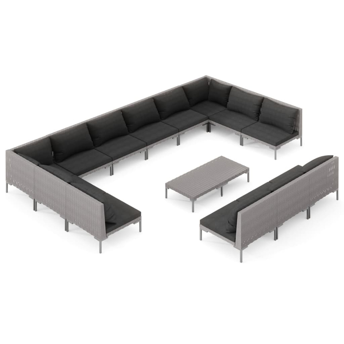 und Gartentisch- 3099941 Schwarz Stuhlset, VIDAXL