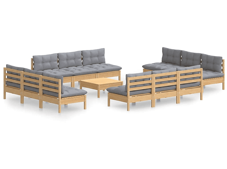 VIDAXL 3096051 Gartentisch- und Stuhlset, Grau | Gartenmöbel Sets