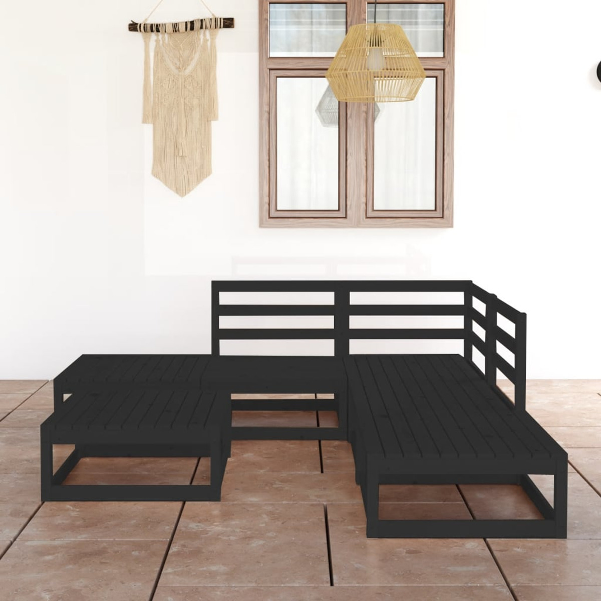 Schwarz Stuhlset, Gartentisch- 3075503 VIDAXL und
