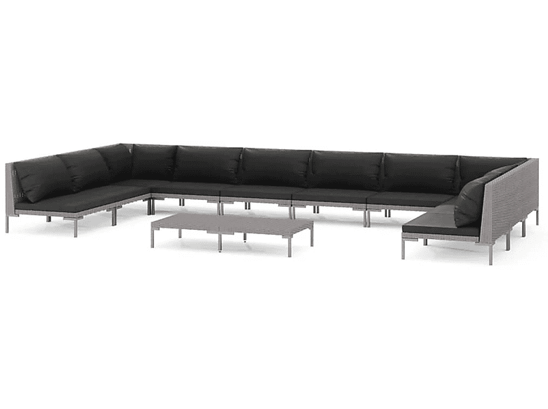 Schwarz Gartentisch- Stuhlset, VIDAXL 3099925 und