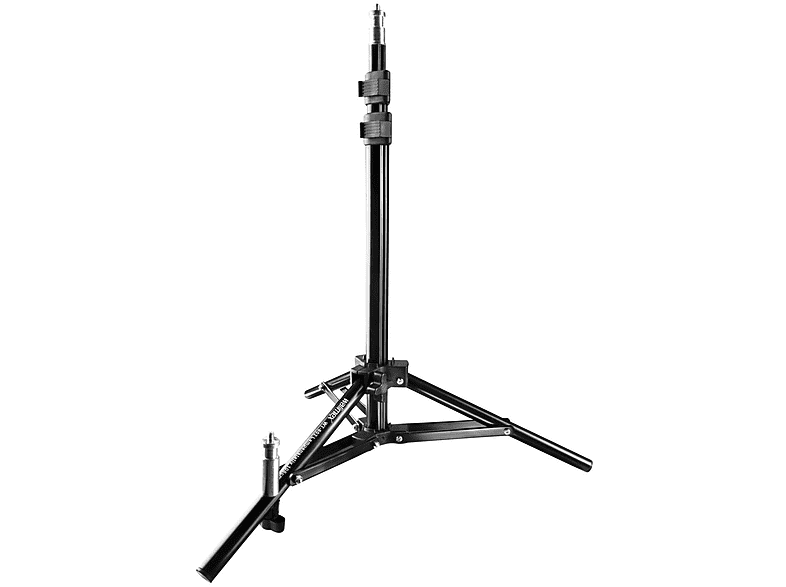 WALIMEX wT-802 Lampenstativ, 108cm Tripod, schwarz, Höhe offen bis 108 cm