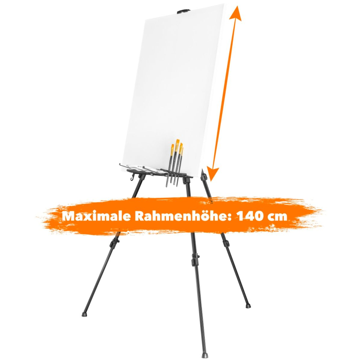 bis WALIMEX offen XL Höhe pro 180cm 650 Aluminium Atelierstaffelei mm schwarz, Staffelei,