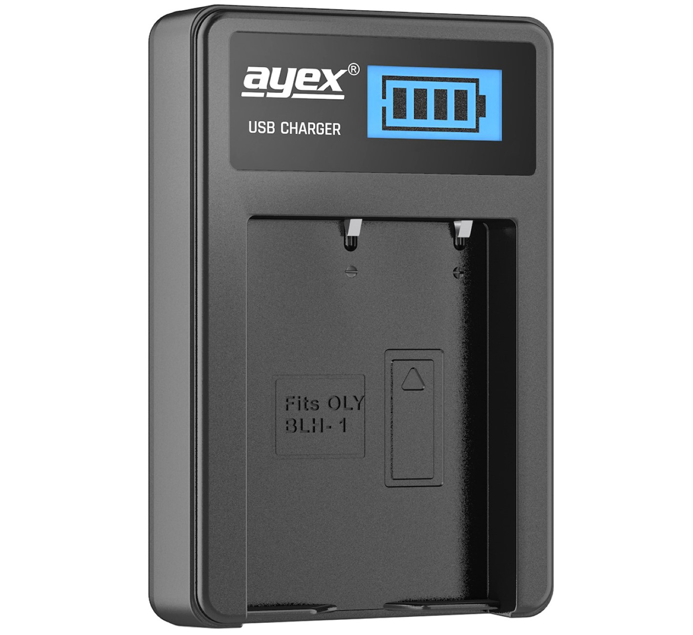 AYEX USB Ladegerät für Olympus BLH1 Kamera-Akku Akku, Black Lader