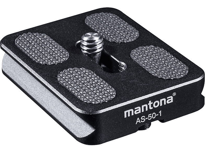 MANTONA AS-50-1 Schnellwechselplatte Schnellwechselplatte, schwarz / silber, Höhe offen bis 10 mm