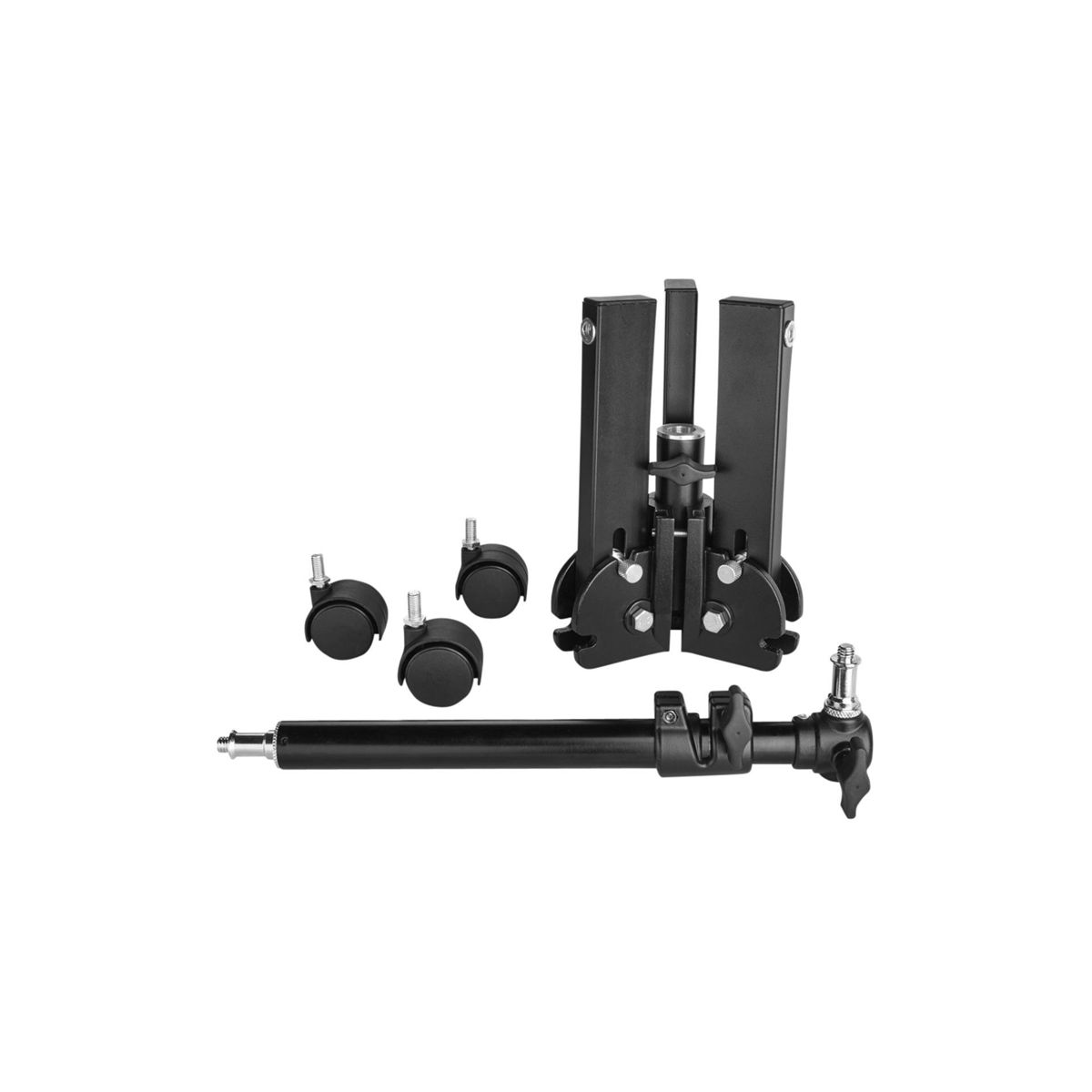 WALIMEX pro Boden Rollstativ kompakt, bis Höhe Rollstativ, offen 70 schwarz, 70cm cm