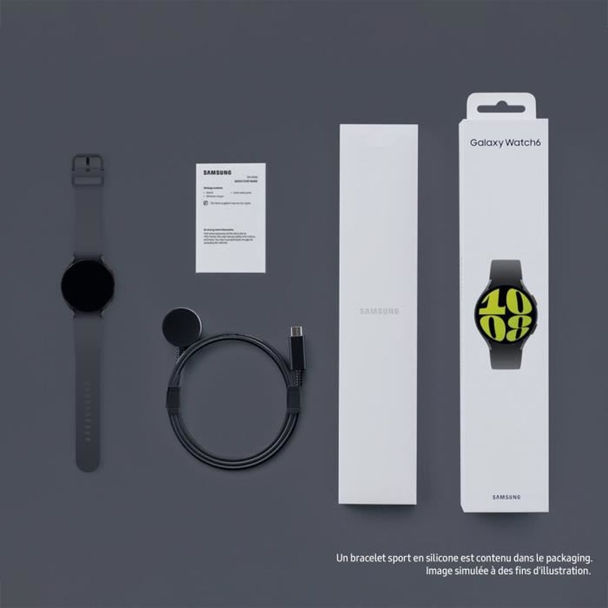 Watch6 Smartwatch SAMSUNG Silikon, Schwarz Galaxy