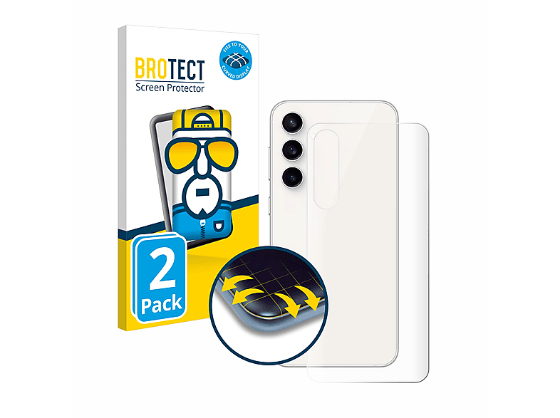 BROTECT 2x Flex Galaxy 3D FE) Full-Cover Schutzfolie(für Curved Samsung S23