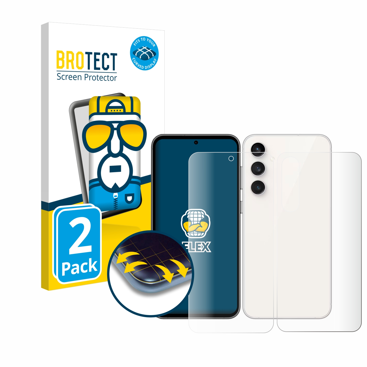 BROTECT Samsung 3D Galaxy FE) Schutzfolie(für Curved 2x S23 Full-Cover Flex