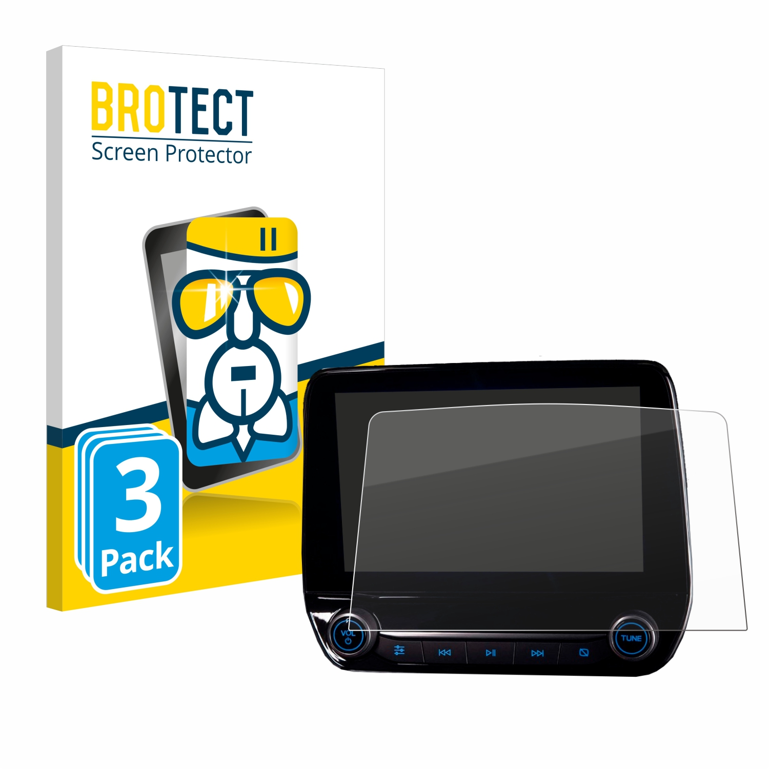 Ford klare 3) Schutzfolie(für Airglass BROTECT Focus SYNC 3x