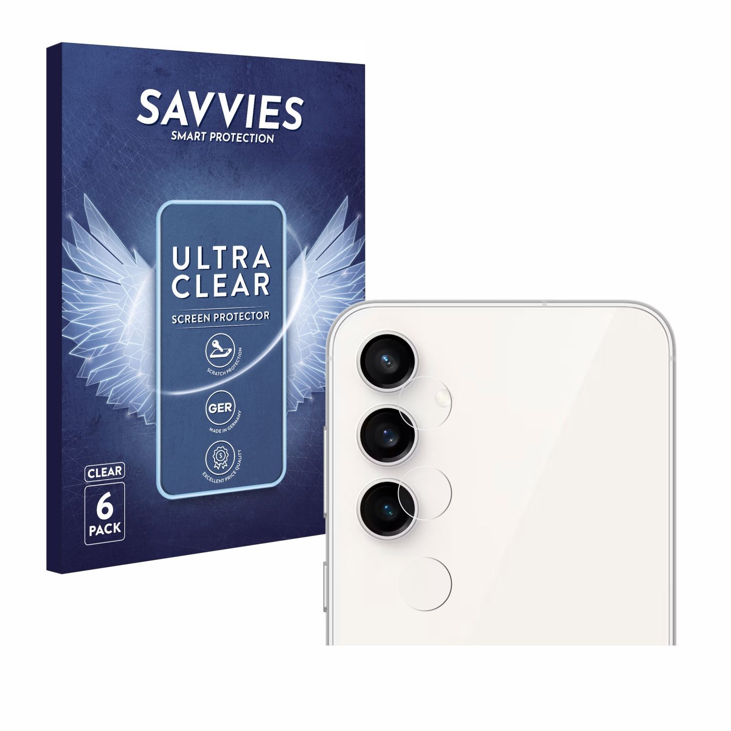 SAVVIES klare FE) Samsung Galaxy 6x S23 Schutzfolie(für