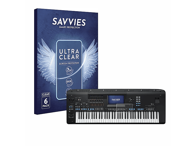 SAVVIES 6x klare Schutzfolie(für Yamaha Genos2)