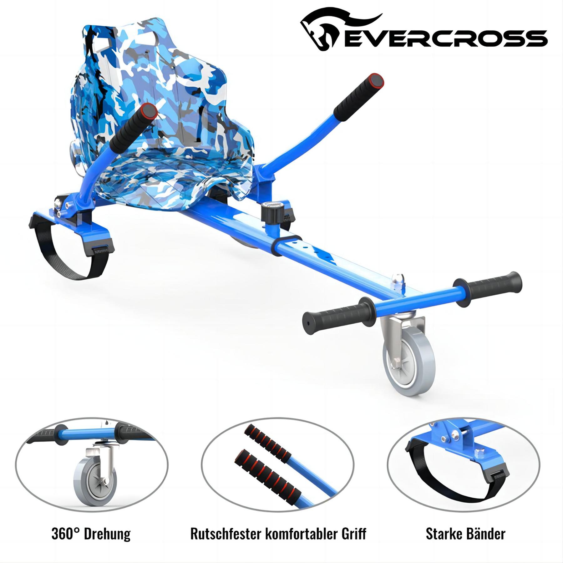 EVERCROSS EV5 Hoverboard Board mit Zoll, (8,5 Camouflage-Blau) Balance und Kohlenschwarz Sitz