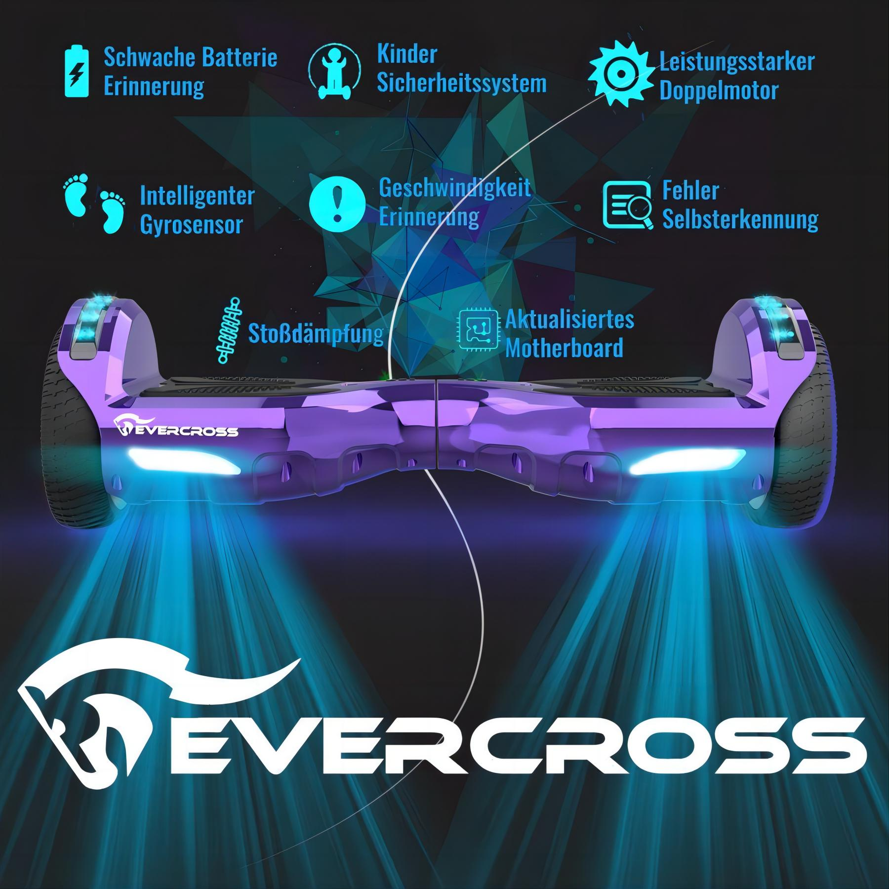 EVERCROSS XP10M Hoverboard Sitz Balance Board Kohlenschwarz) mit (6,5 und Lila Zoll