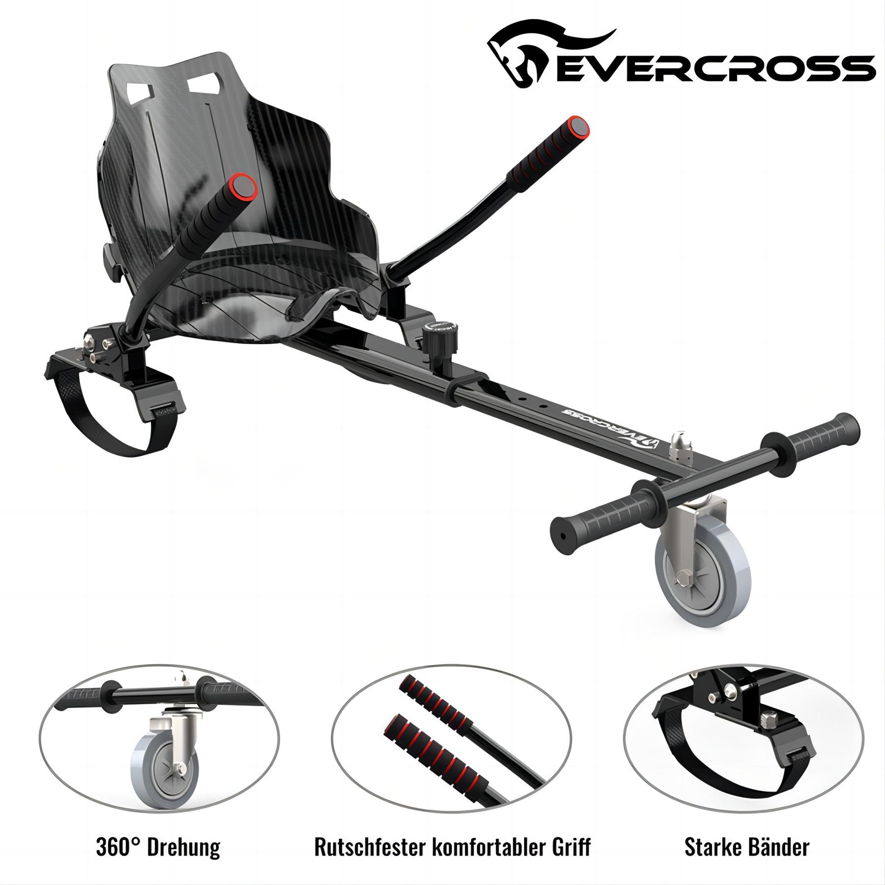 EVERCROSS EV5S Hoverboard mit Sitz Balance (8,5 Rosa und Board Kohlenschwarz) Zoll