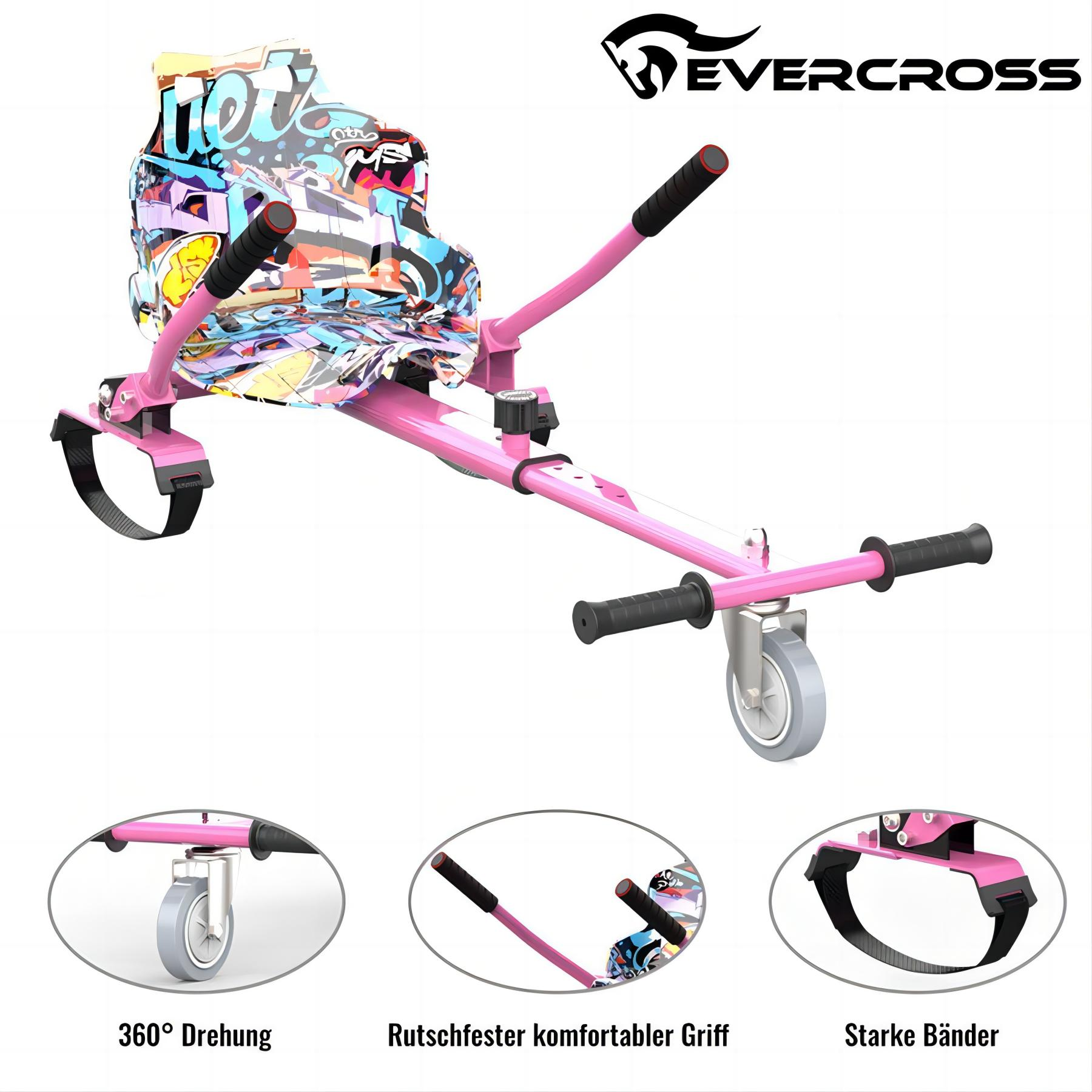 EVERCROSS EV2S Hoverboard mit Board Balance (6,5 Zoll, Hippop-Rosa) Rosa und Sitz