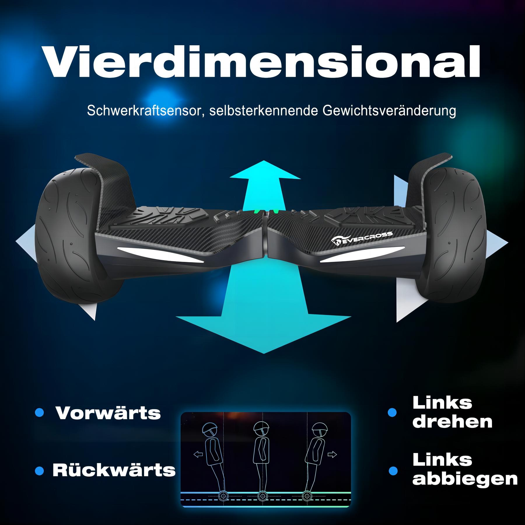 und Balance mit Zoll, Kohlenschwarz Board Armeegrün) Hoverboard EVERCROSS Sitz EV5 (8,5