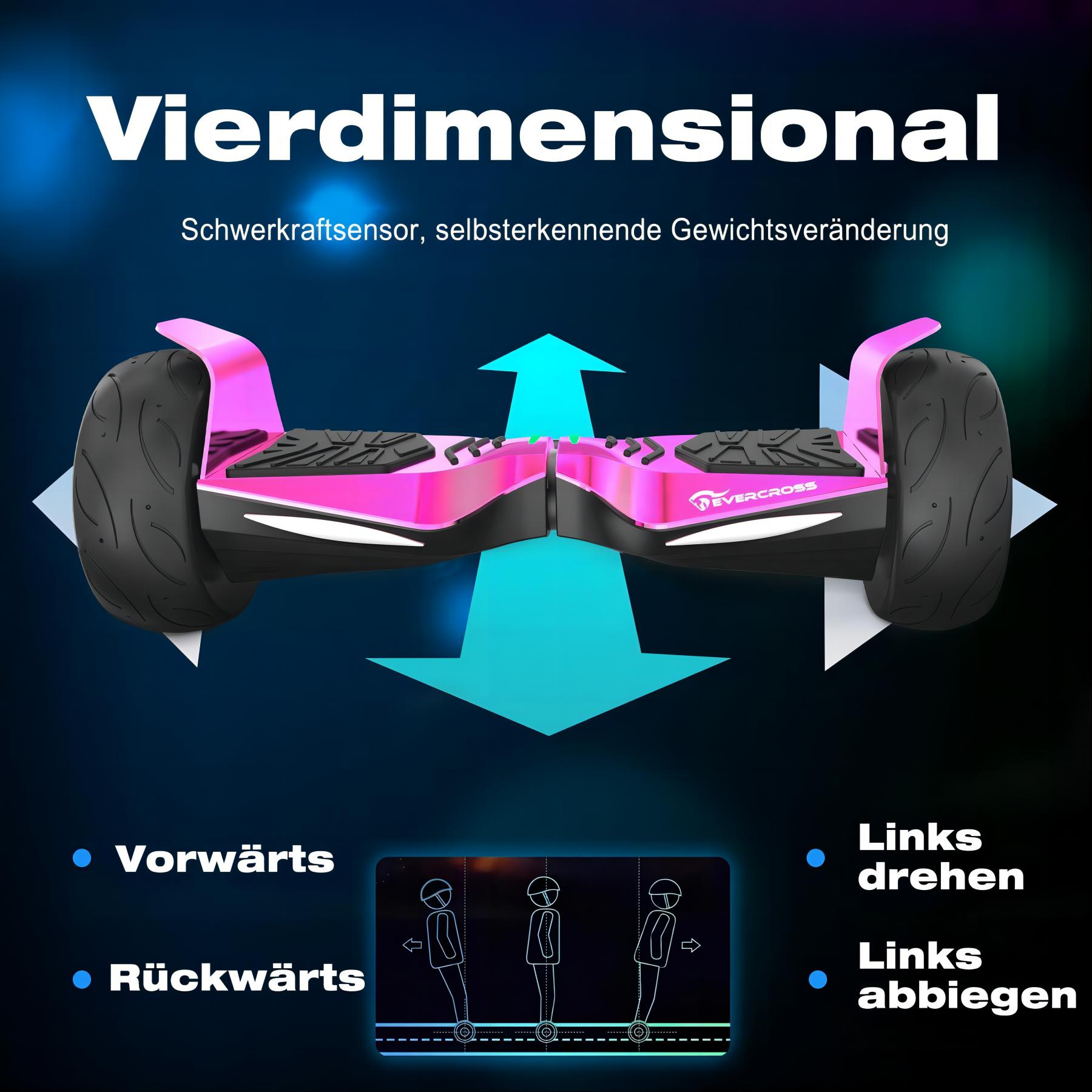 EVERCROSS EV5S SUV-Hoverboard mit Board (8,5 APP Zoll, Rosa) Balance