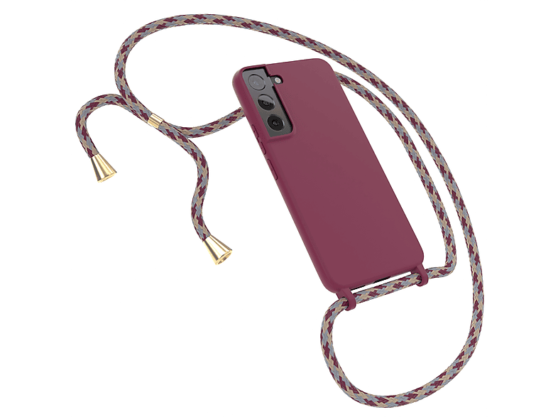 Begrenzter Lagerbestand verfügbar EAZY CASE Handykette Color Galaxy Silikonhülle, 5G, Full Umhängetasche, S22 Samsung, Camouflage Rot