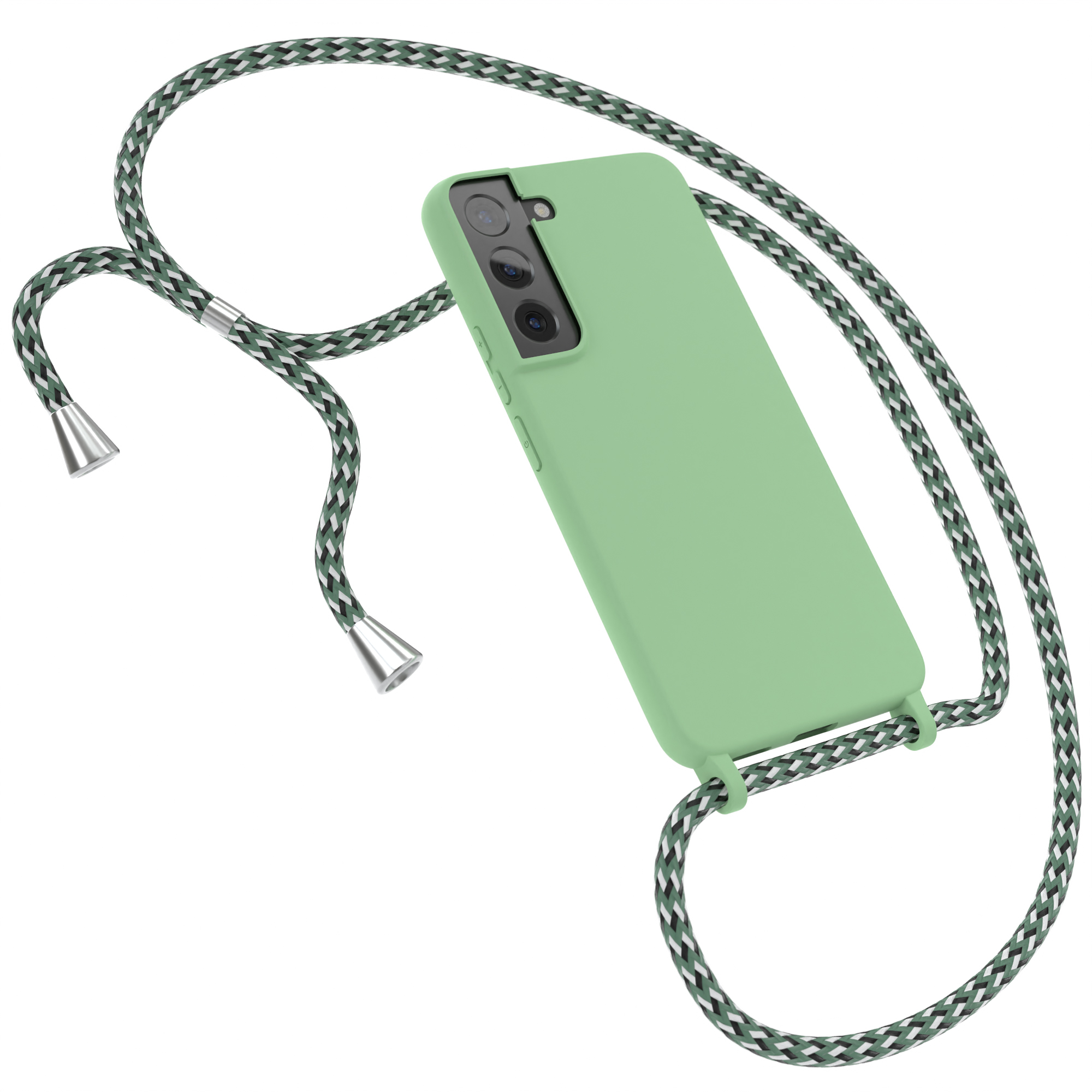 EAZY CASE Color Backcover, 5G, Full Handykette Samsung, Silikonhülle, Galaxy S22 Camouflage Grün