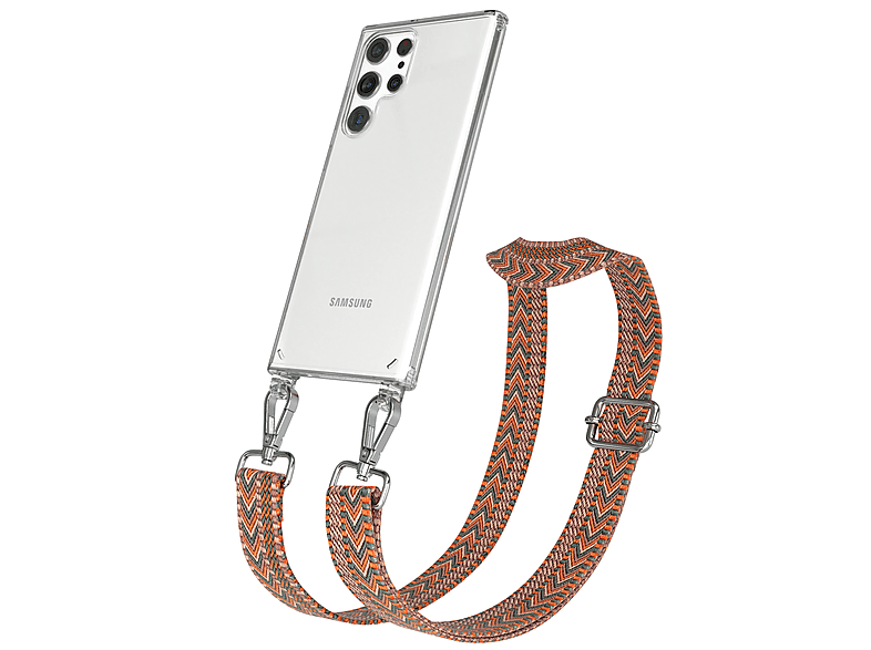 Ultra Kordel Handyhülle Boho Orange mit Galaxy CASE Style, Samsung, Grün S22 / 5G, EAZY Transparente Umhängetasche,