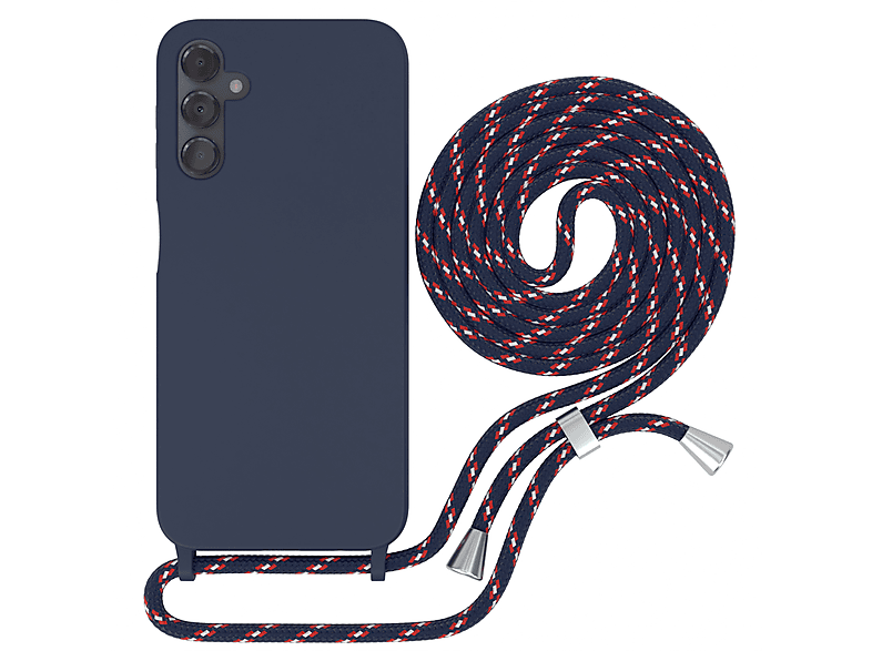 A14 Camouflage Galaxy Silikonhülle, EAZY 5G, Umhängetasche, Samsung, Handykette CASE Color Full Blau